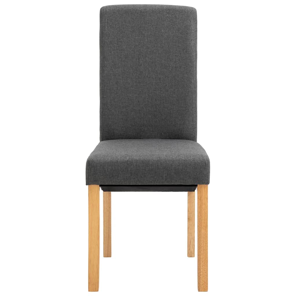 6-Piece Gray Fabric Dining Chairs Set with Solid Wood Legs - Living Room, Side, Reception Chairs for Dining Room, Guest Room, Bistro, Vanity & Kitchen - Perfect for Home, Office & Restaurant Use