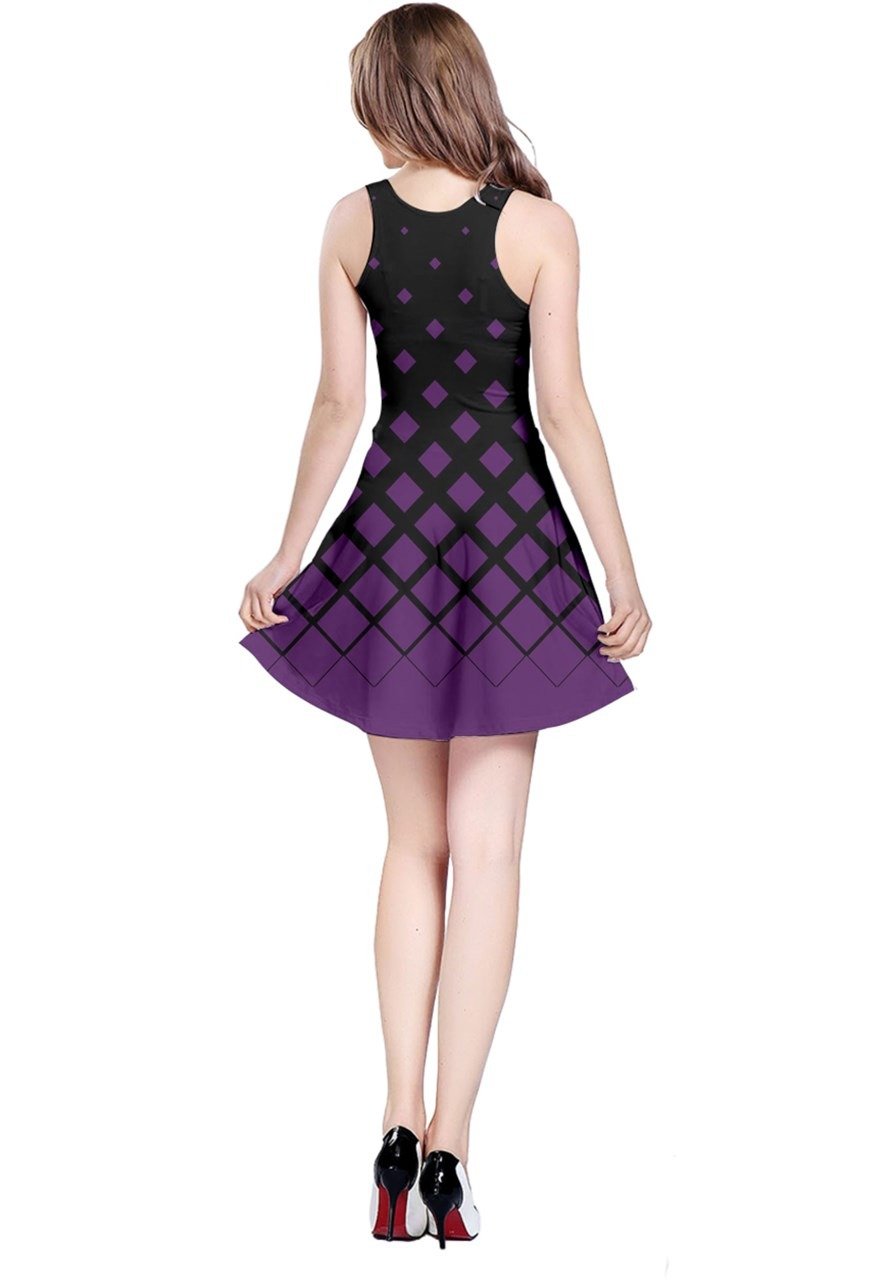CowCow Women's Dark Purple Gradient Rhombus Print Blouse - Size M - Elegant Office Wear & Casual Outfit