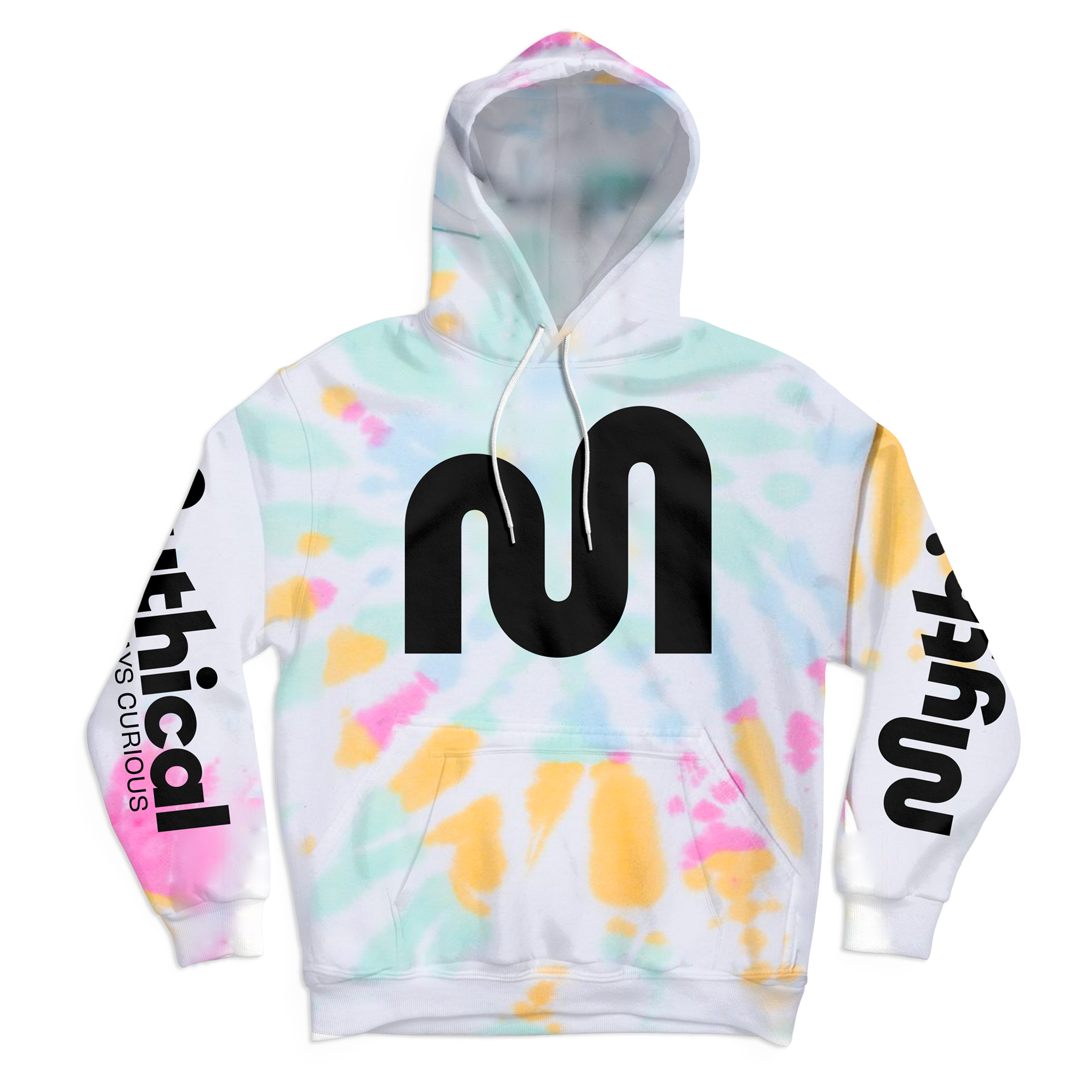 Mythical Logo Tie Dye Hoodie for Men & Women - Soft Cotton Pullover Sweatshirt - Trendy Streetwear for Casual Outfits & College Fashion