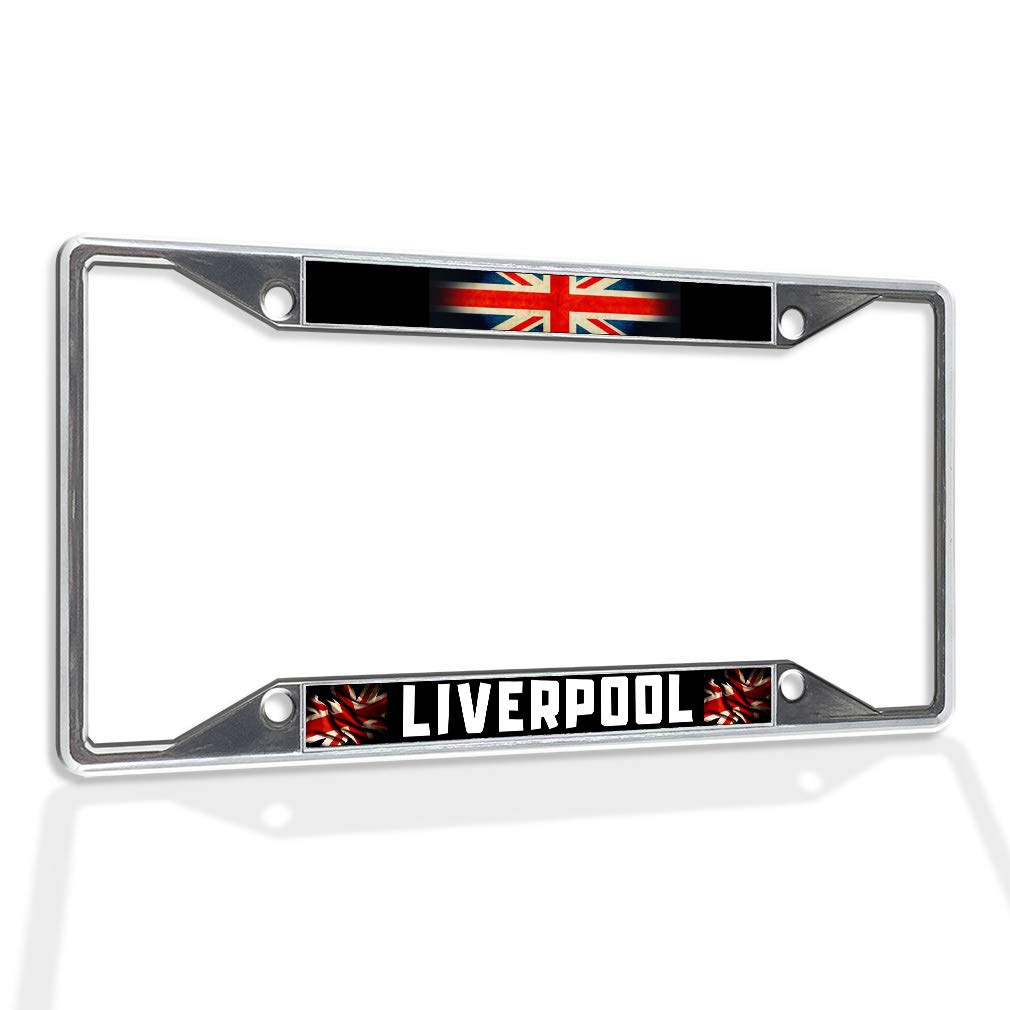 Liverpool FC Metal License Plate Frame - Weatherproof Chrome Car Accessory with 4 Solid Holes | Perfect for EPL Fans, Auto Enthusiasts & Soccer Supporters | Durable Car Exterior Upgrade for Trucks, SUVs & Vehicles