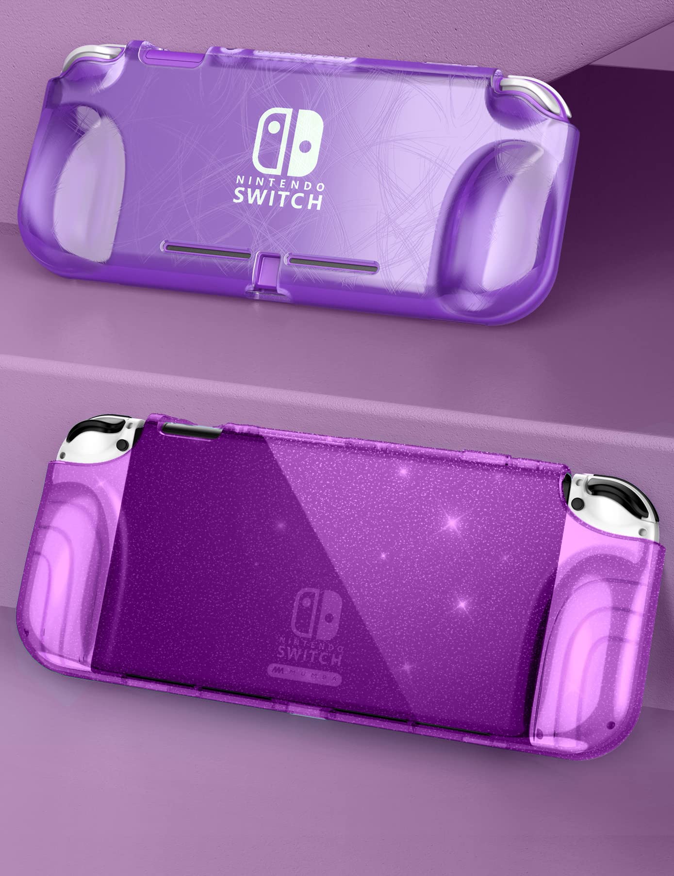 Mumba Thunderbolt Series Glitter Bling Protective Case for Nintendo Switch OLED 2021 - Shockproof TPU Grip Cover Compatible with 7