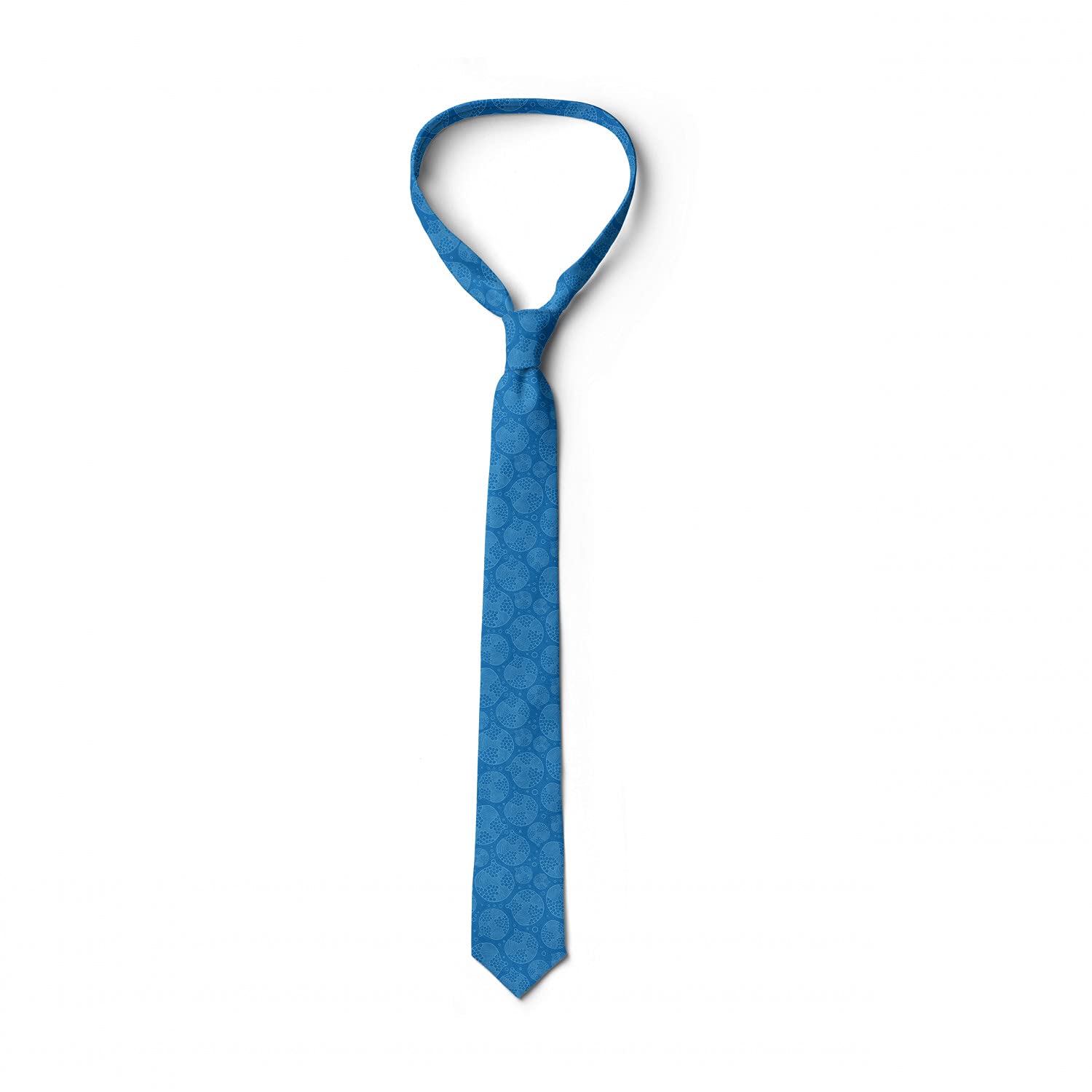Ambesonne Sea Blue Necktie - Stylish Bubble Blots Design for Office & Formal Events