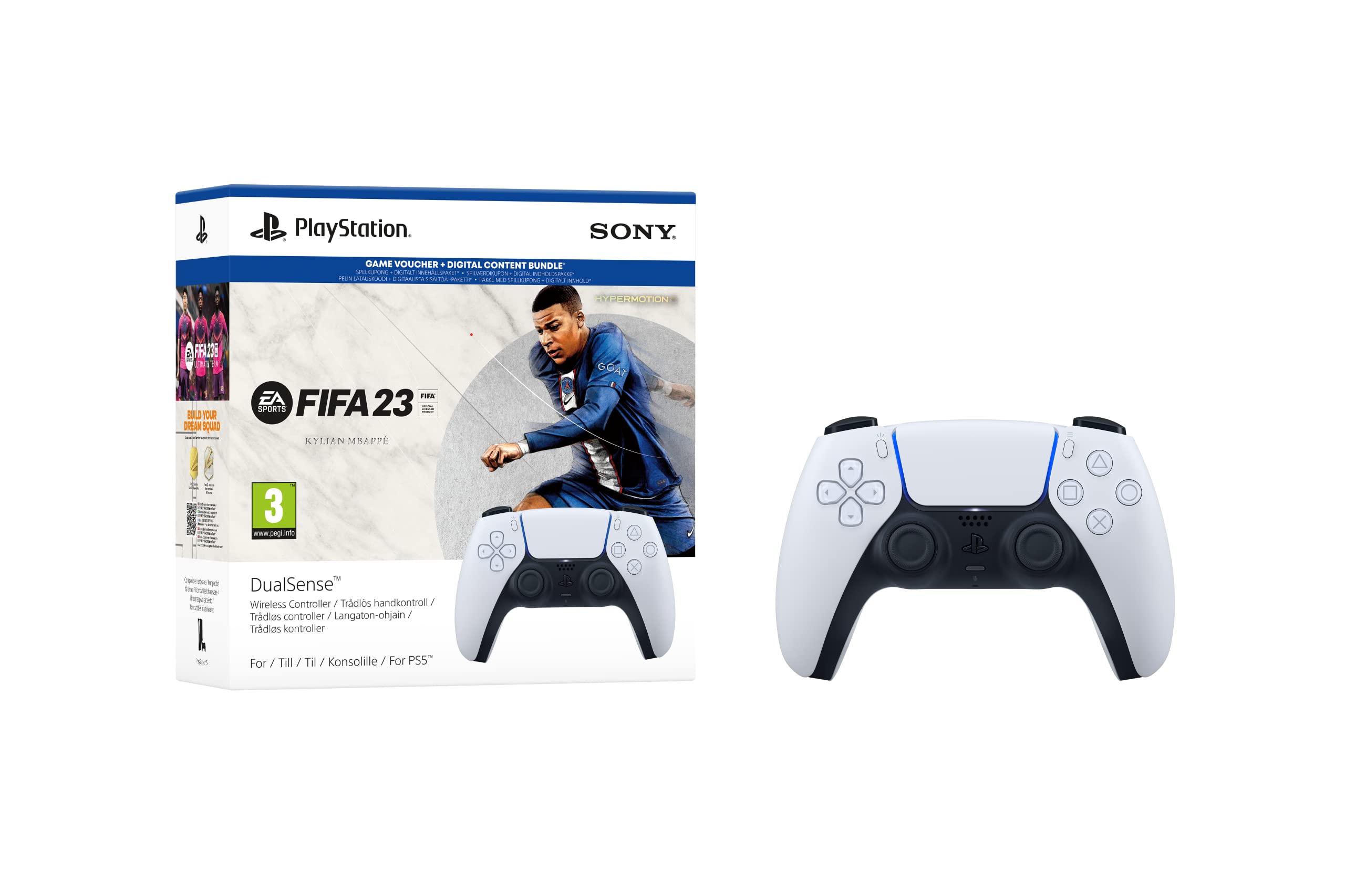 Sony PS5 DualSense Wireless Controller for FIFA 23 - Official PlayStation 5 Gamepad with Haptic Feedback & Adaptive Triggers - Perfect for Gaming, Sports Games & Multiplayer Sessions