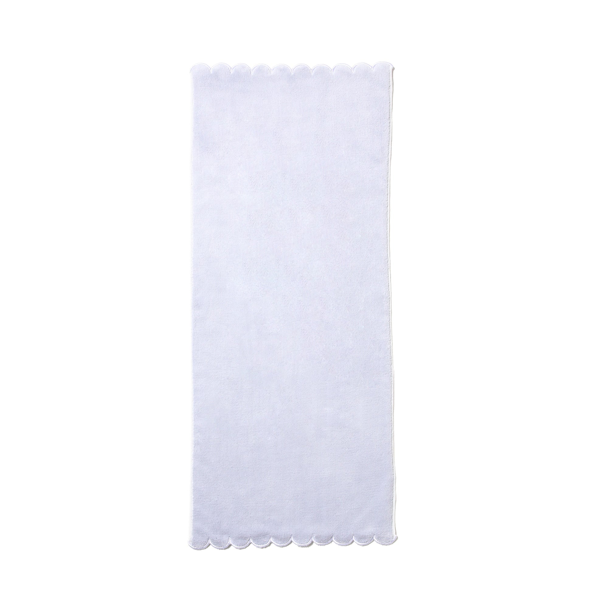 Premium Microfiber Face Towel - Soft & Absorbent Scallop Edge Light Blue Washcloth for Gentle Skin Care, Makeup Removal & Spa Use