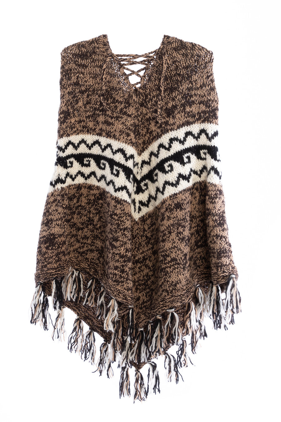 Cozy Hand-Knit Wool Hooded Poncho for Women - Warm Winter Cape Shawl Wrap - Perfect for Outdoor Activities, Camping & Travel