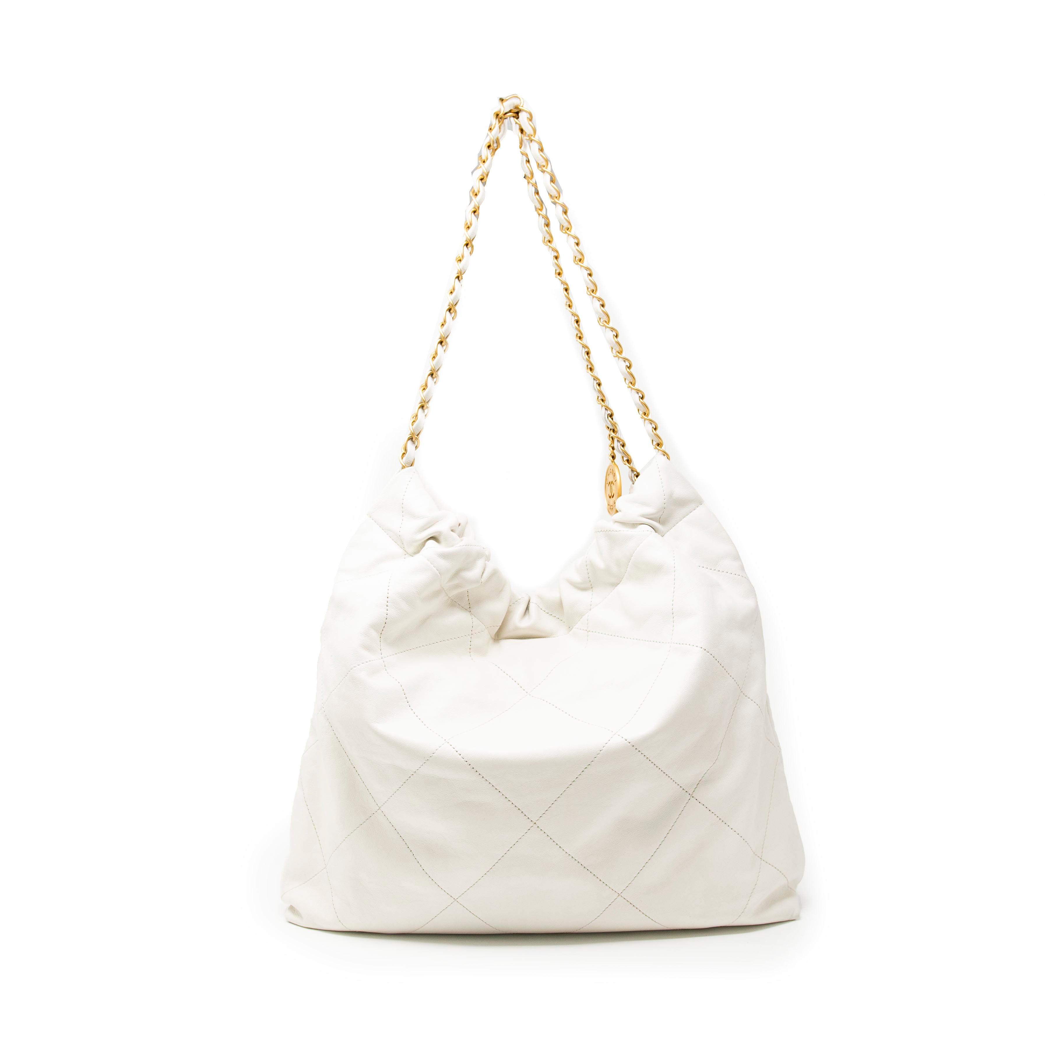Chanel White 22 Hobo Bag - Luxury Designer Handbag for Women | Perfect for Everyday Use, Work & Special Occasions