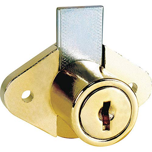 Brass Disc Tumbler Cam Lock with Key C346A - Secure Cabinet, Drawer & Furniture Locks for Home and Office Security