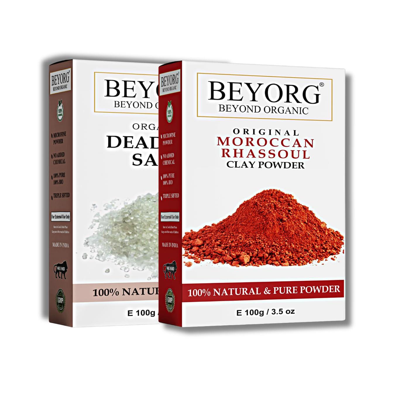 Pure Dead Sea Mud Powder & Moroccan Rhassoul Clay Powder - Natural Face Mask for Acne, Blemishes & Clear Skin | Detoxifying Skin Care Treatment for Healing & Glow | Perfect for Spa Days & At-Home Facial Treatments