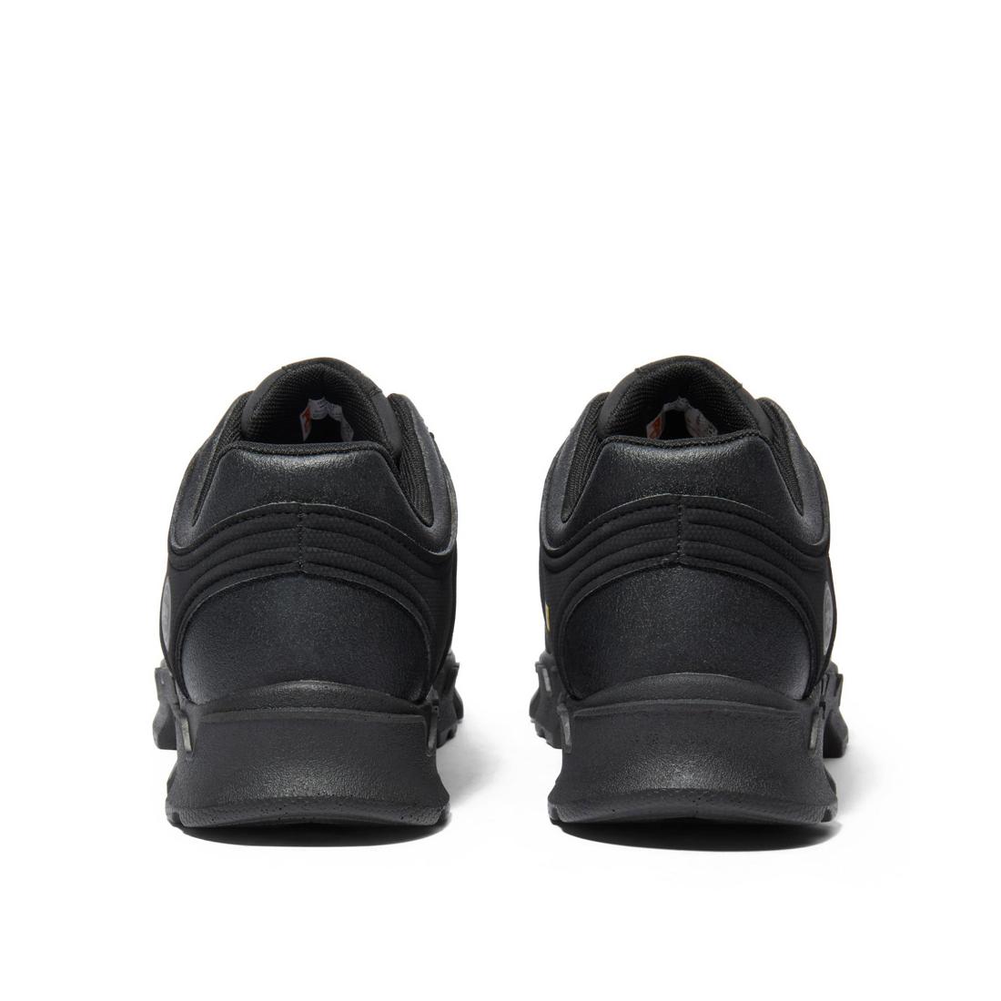 Powertrain Sport Alloy Toe Work Shoes for Men - Black Safety Shoes for Construction, Warehouse & Industrial Work - Lightweight & Comfortable Work Boots