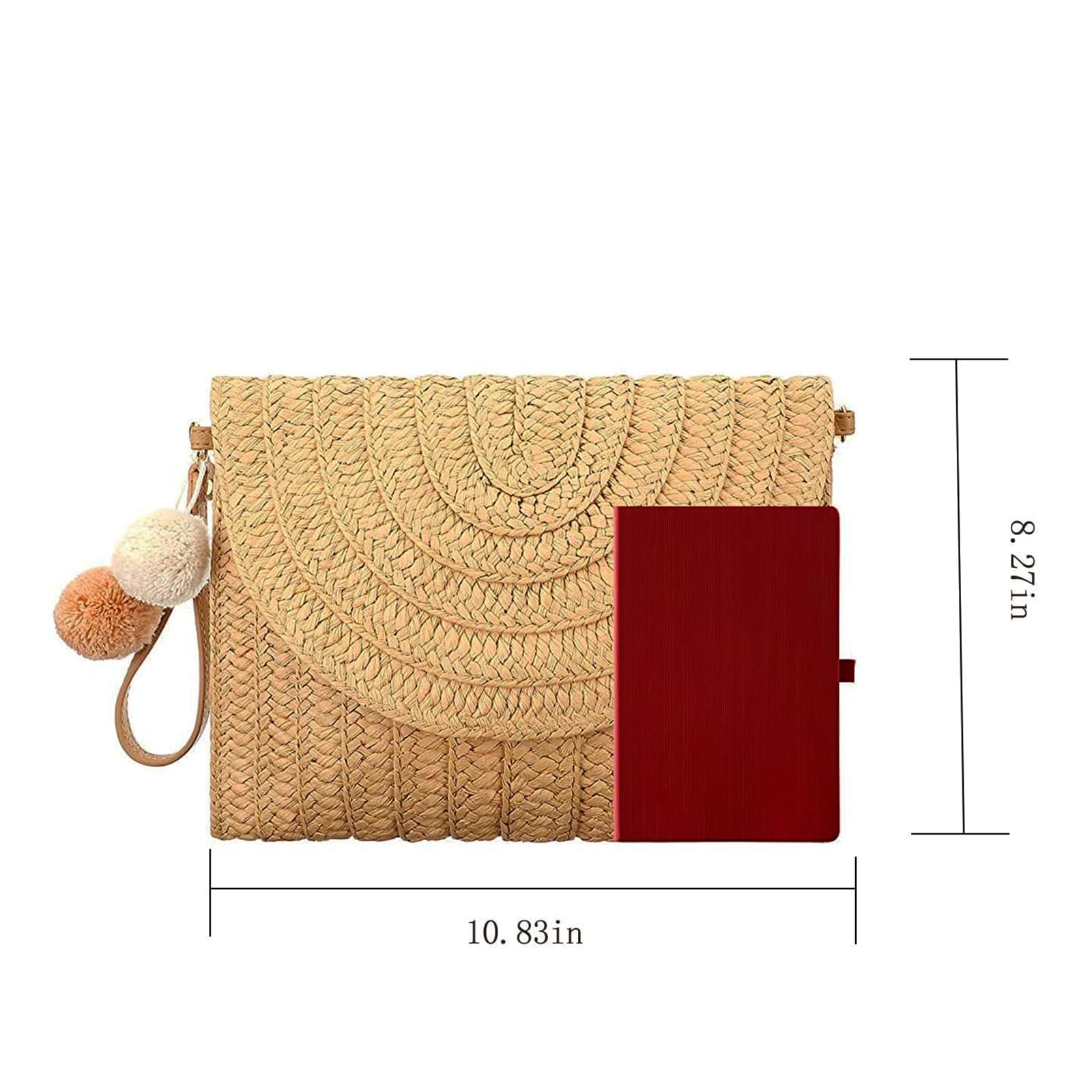 Women's Woven Straw Tote Bag with Magnetic Buckle - Handmade Beach Bag for Travel, Summer Vacation & Party Essentials | Perfect for Beach Outings, Picnics & Shopping