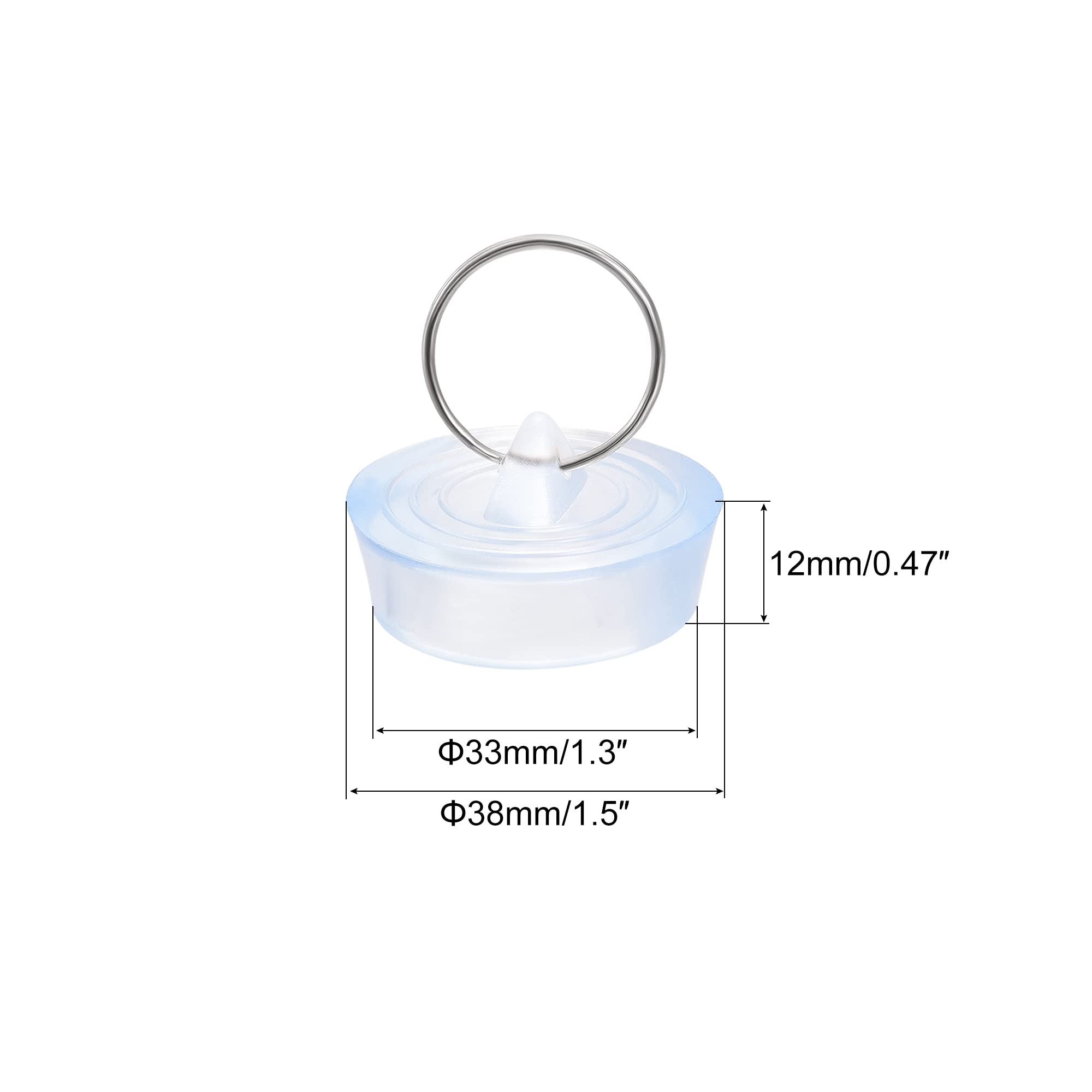 uxcell Clear Rubber Sink Plug - 1-11/32