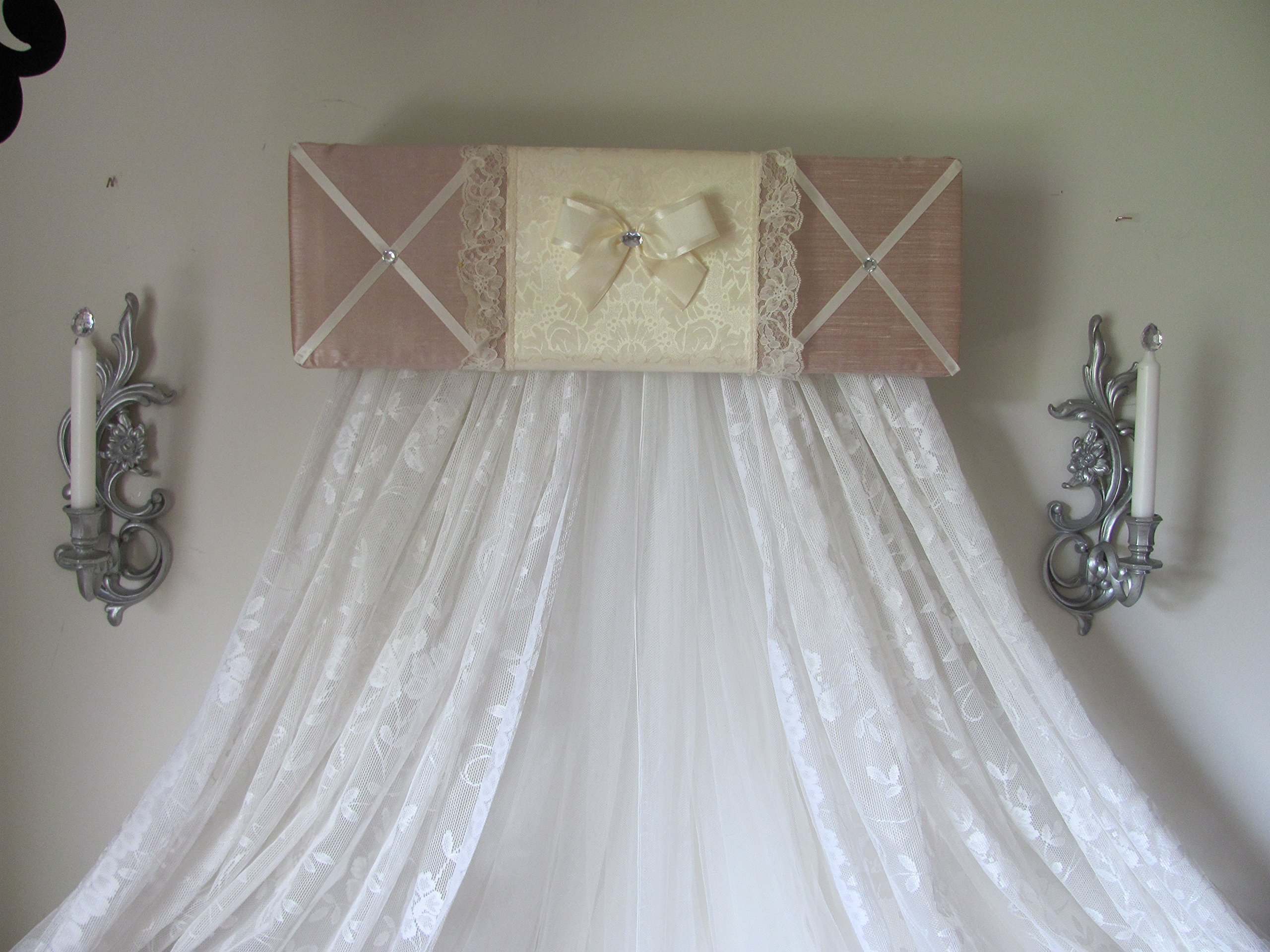 So Zoey Boutique Custom Designed Neutral Padded Canopy - Taupe Ivory Cream Bedroom Decor for Nursery, Wedding, or Boho Chic Bedroom