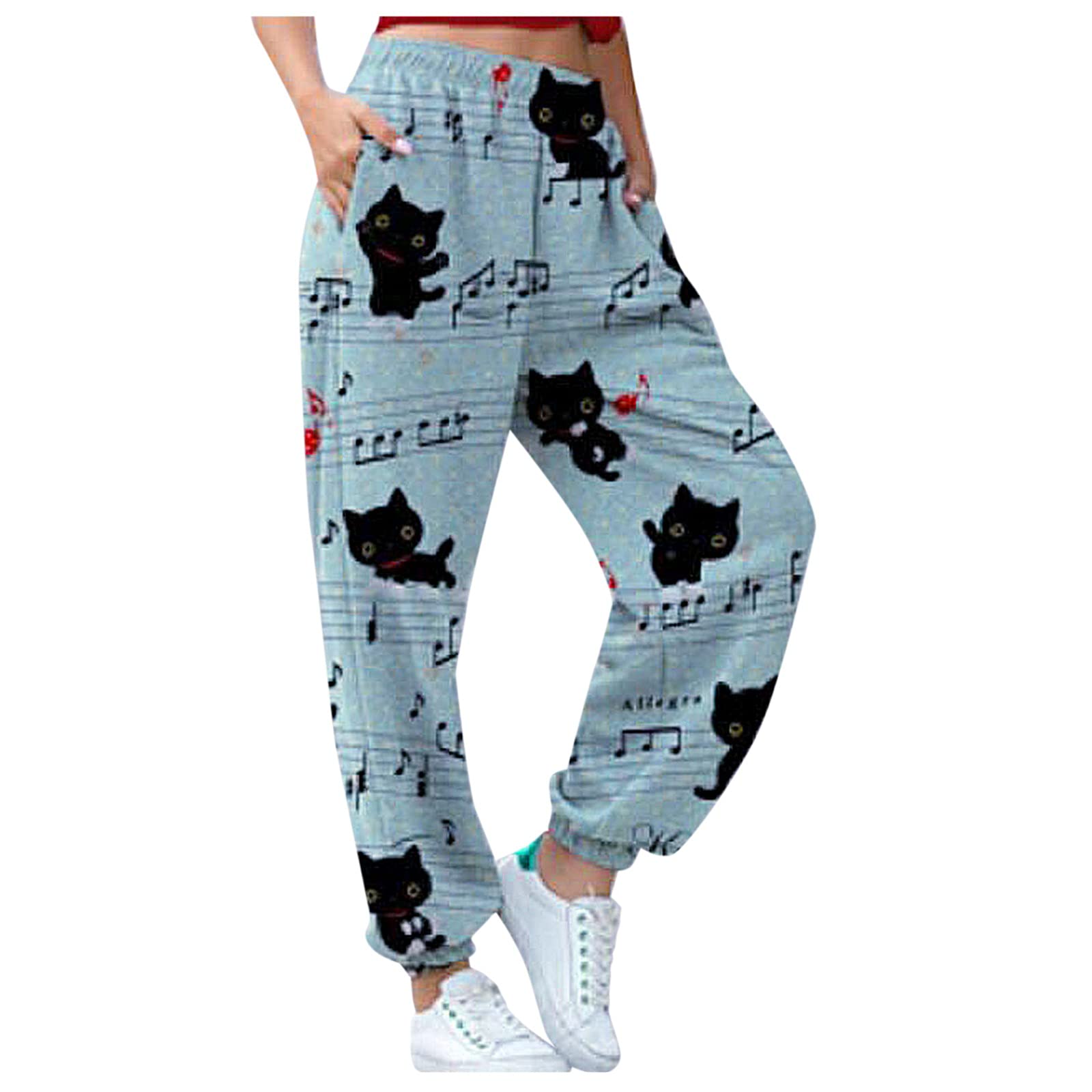 Women's Relaxed Fit Floral Print Joggers - High Waisted Comfy Lounge Sweatpants with Pockets for Yoga, Workout & Casual Wear | Soft Stretchy Cinch Bottom Pants for Women