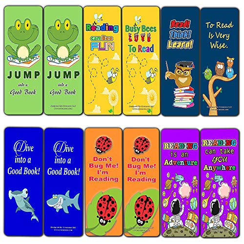 Bookmarks for Kids (12-pack) - Cute Bookmarks
