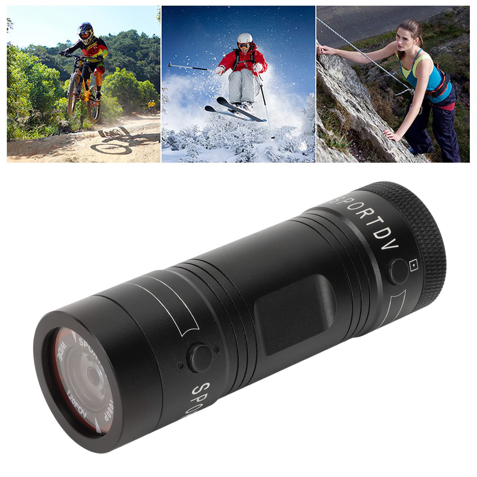Motorcycle Helmet Camera - HD 1080P 120° Wide Angle Sports Action Camera with Low Noise & Built-in Mic | Bike Video Recorder for Motorcycles, Bicycles & Extreme Sports | Compatible with Windows & Android