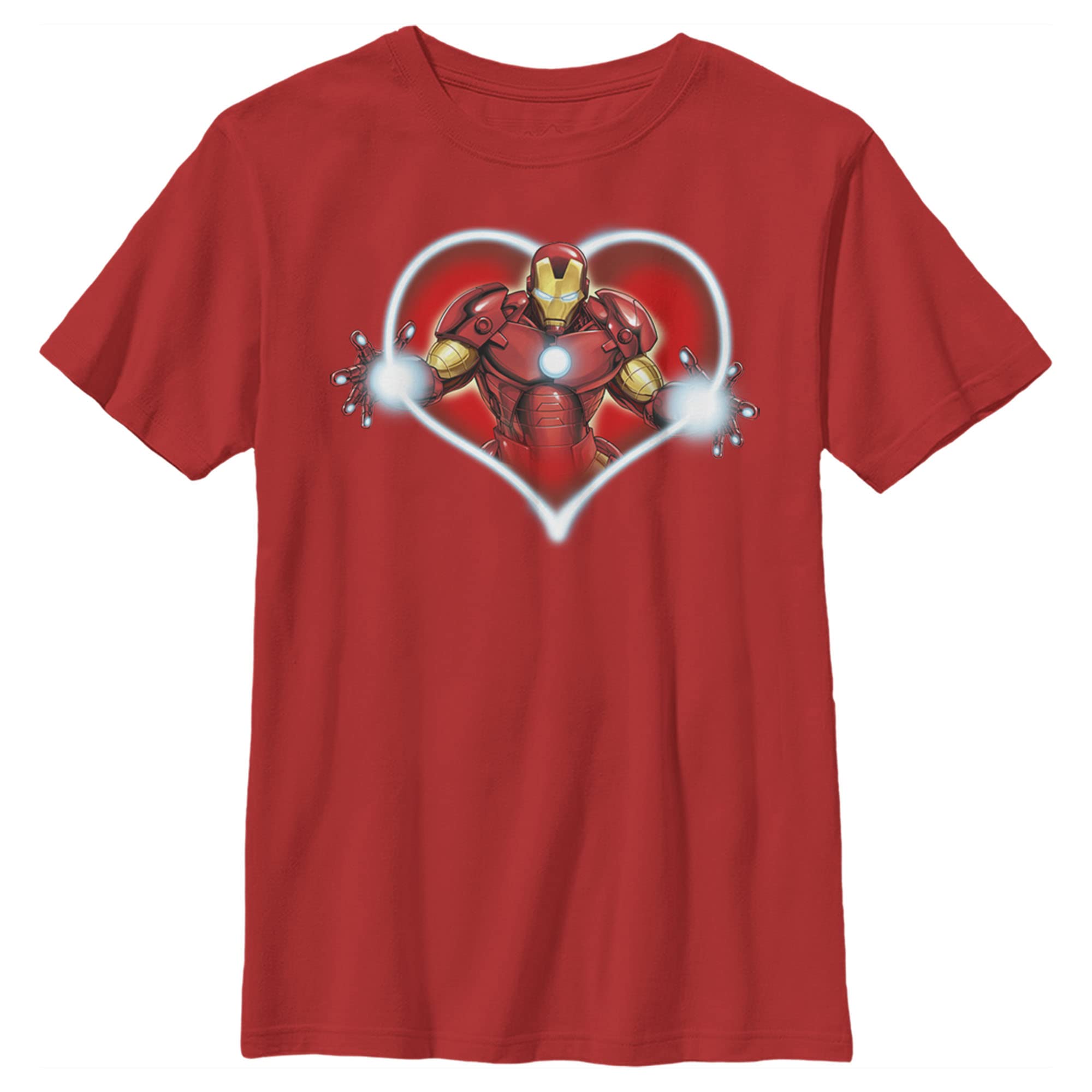 Marvel Iron Man Repulsors Heart Graphic T-Shirt for Boys - Cool Superhero Tee for Kids, School, Play & Cosplay