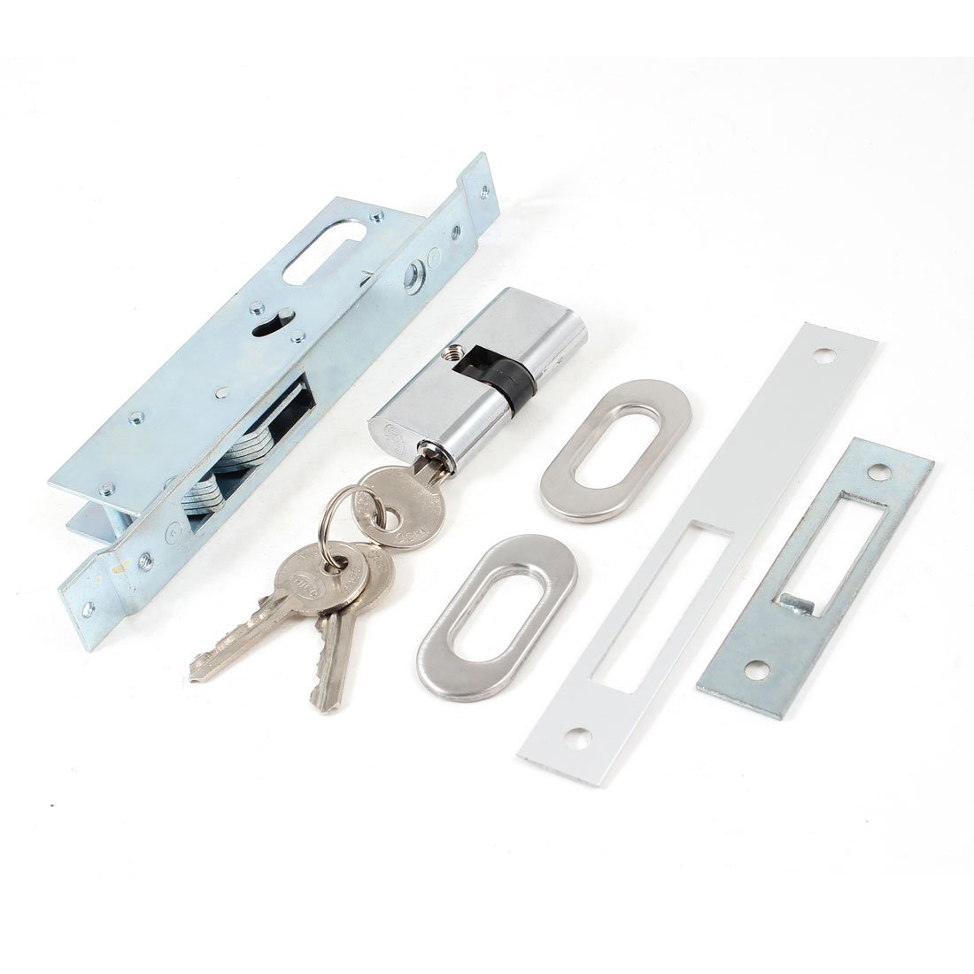 uxcell 23mm Metal Sliding Door Hook Lock Deadbolt with Keys - Secure Patio, Closet & Barn Doors - 0.91