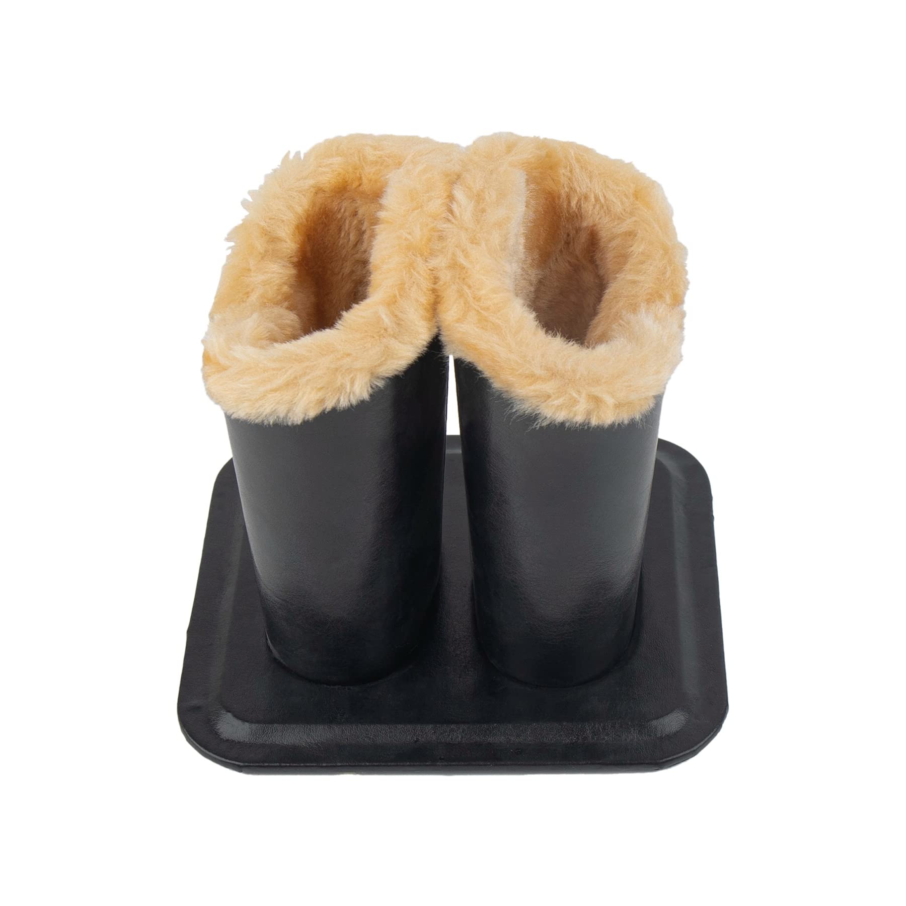 AUEAR Premium Leather Double Eyeglass Holder Stand - Soft Plush Lined Desk Organizer for Glasses & Sunglasses - Perfect for Home Office, Nightstand, School & Travel (Black, 1 Pack) - Keep Your Eyewear Safe & Organized Anywhere