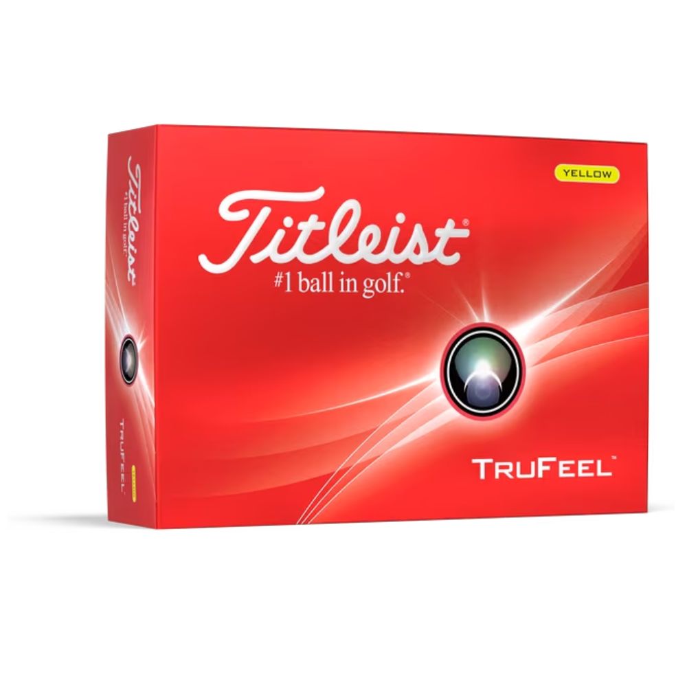 Titleist 2024 TruFeel Golf Balls - Premium Yellow Golf Balls (12 Pack/1 Dozen) for Distance & Soft Feel - Perfect for Practice, Tournaments & Low Handicap Players