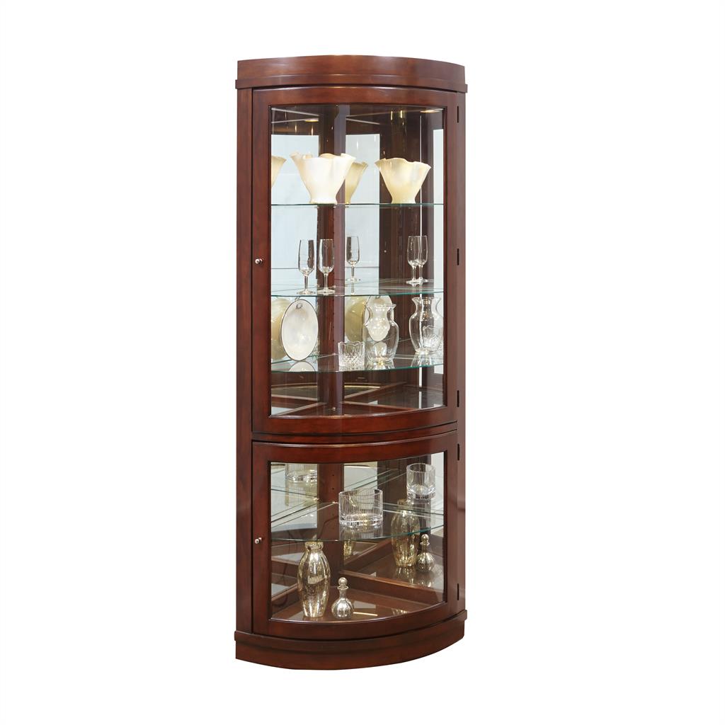 Large Corner Curio Cabinet - Elegant Glass Display Case for Collectibles, China & Antiques - Perfect for Living Room, Dining Room or Office Décor