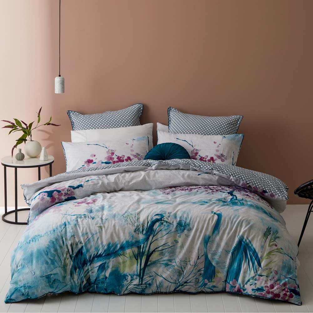 Augusta Blue Quilt Cover Set King Size - Soft Luxury Bedding for Master Bedroom | Perfect for Home Decor & Guest Room Comfort
