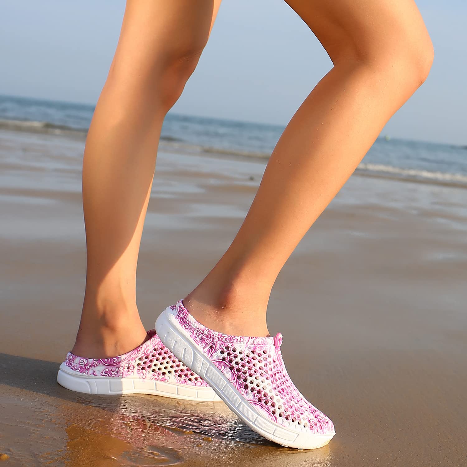 **Women's Garden Clogs - Breathable Water Shoes for Beach, Bathing & Walking - Comfortable Slip-On Slippers for Home, Travel & Outdoor Activities**