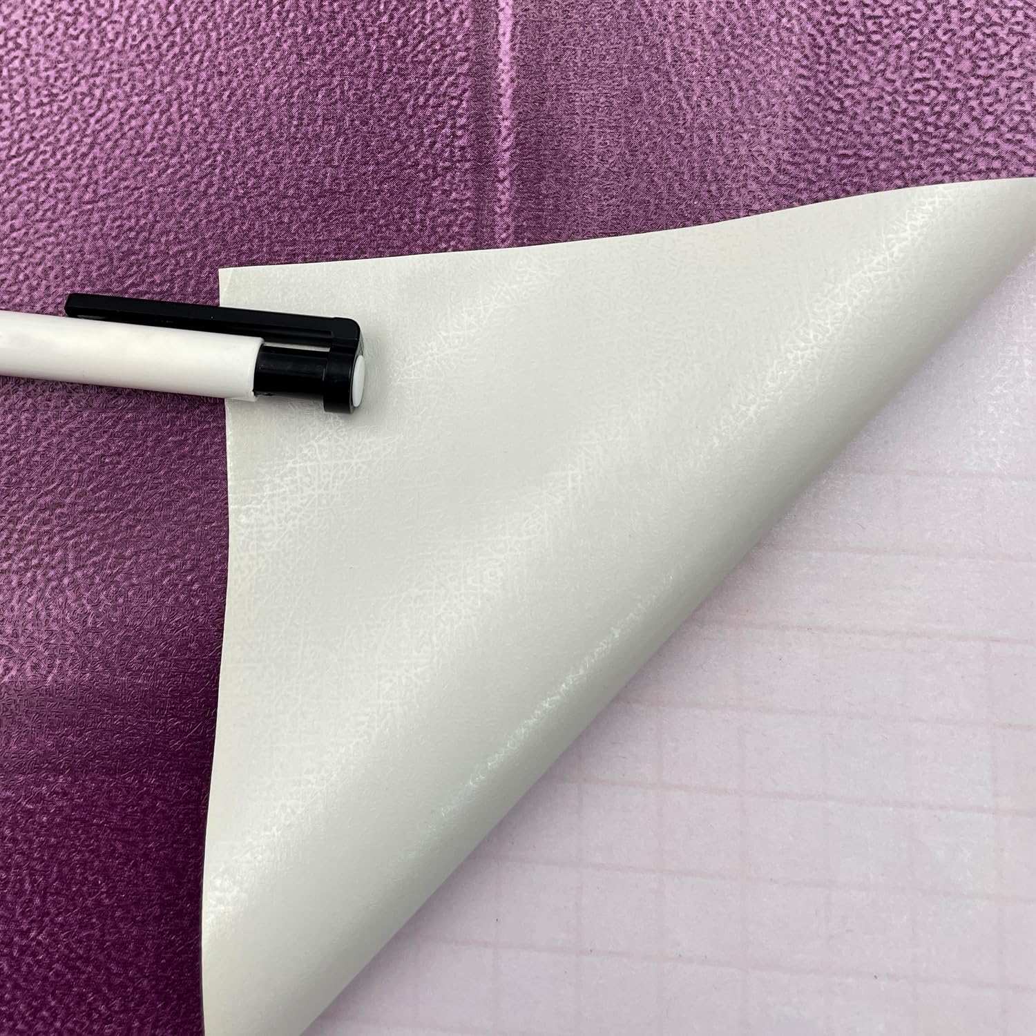 Yifely Purple Grid PVC Shelf Liner - Removable Drawer Liner, Non-Slip Cabinet Liner (17.7