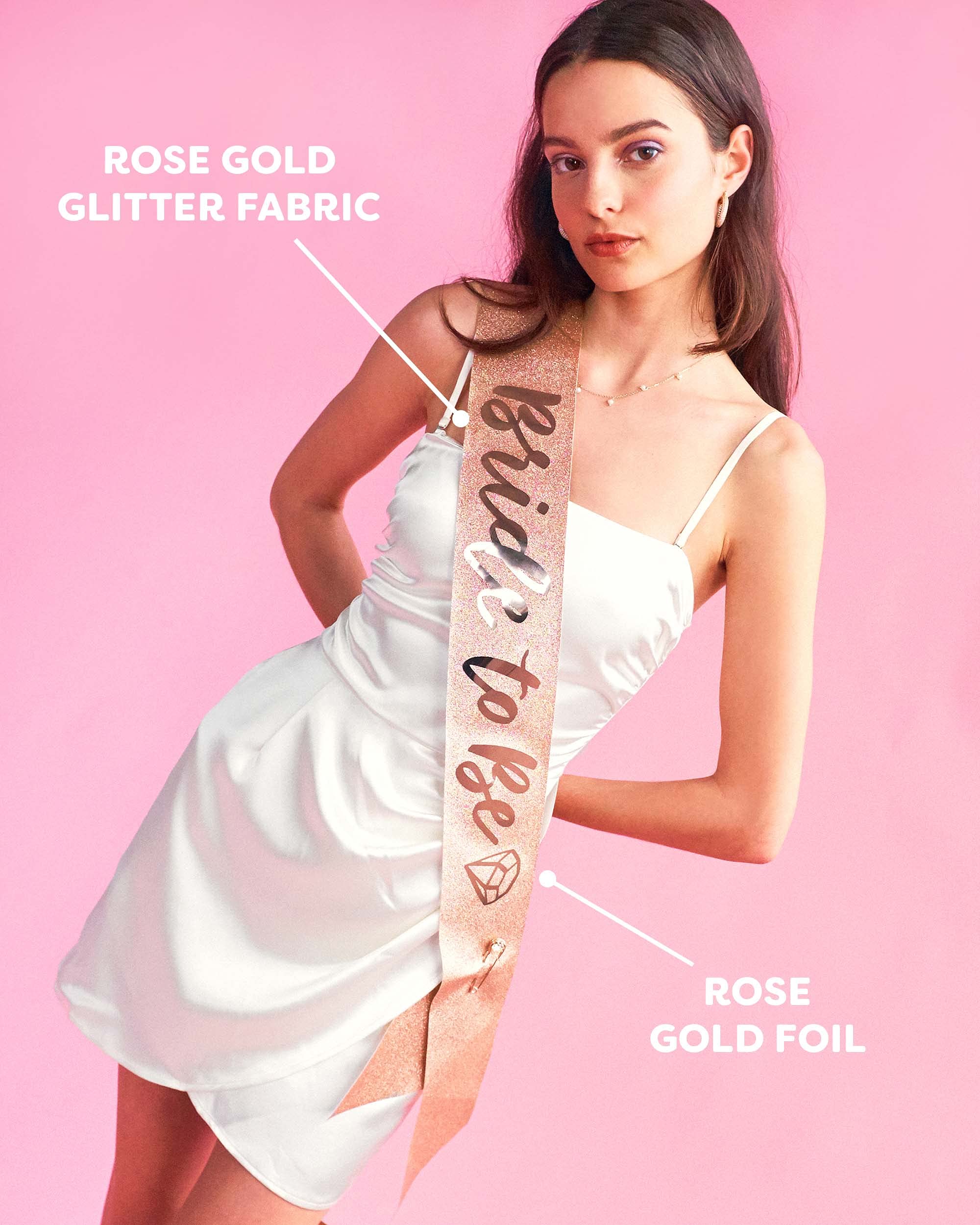 Fetti Rose Gold Glitter Bachelorette Party Sash - Bride To Be | Bachelorette Party Decorations, Bridal Shower Gift for Bride | Perfect for Bachelorette Parties, Wedding Showers & Bridal Celebrations