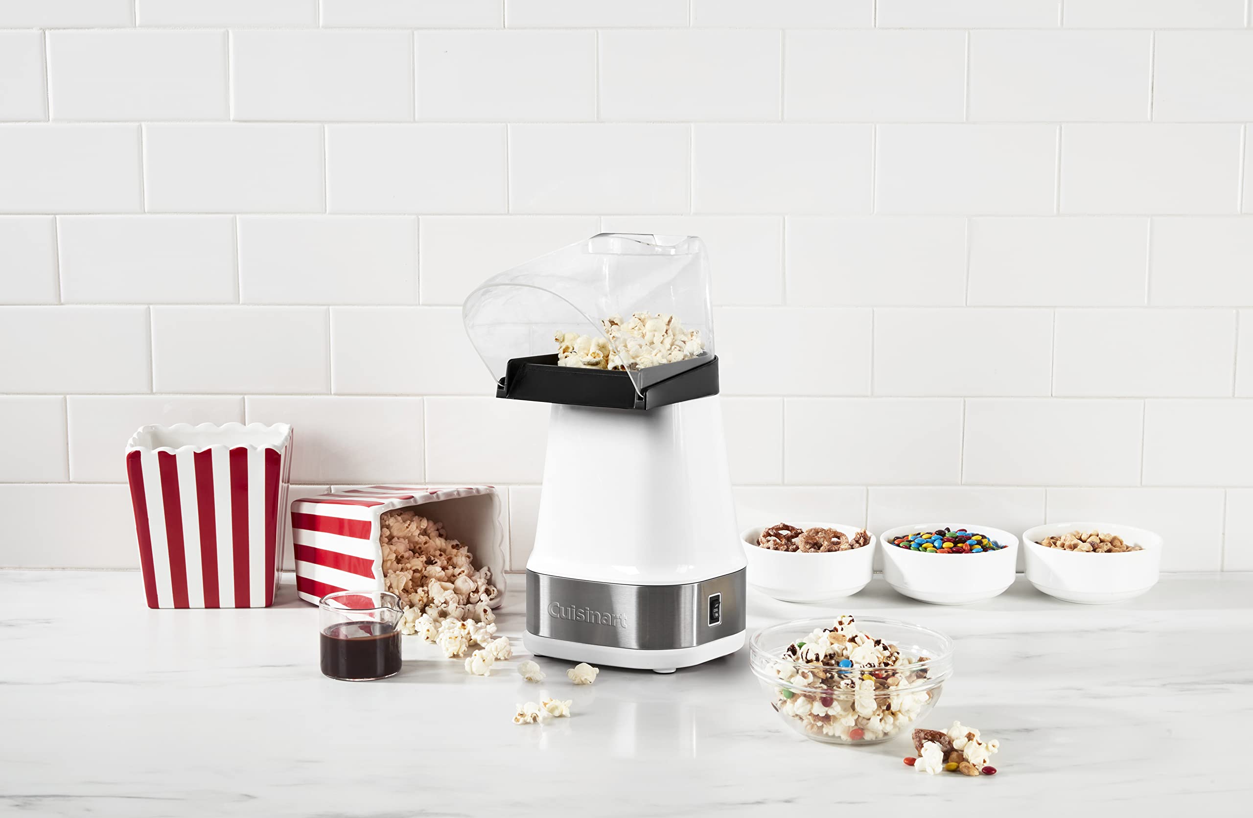 Cuisinart CPM-150W White Hot Air Popcorn Maker - Healthy, Fast & Easy Popcorn Machine for Movie Nights, Parties & Family Snacks