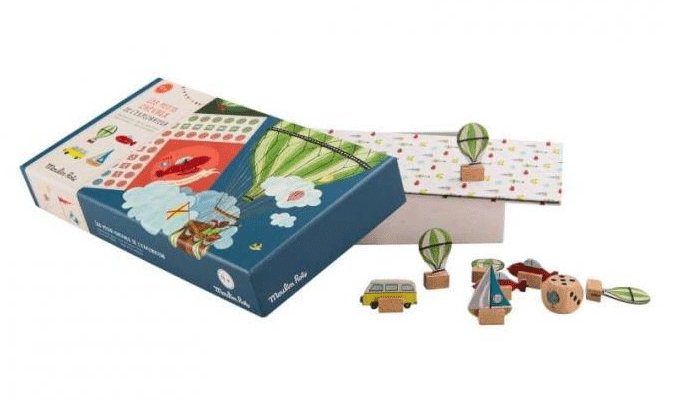 Moulin Roty Les Petits Chevaux Classic Wooden Board Game for Kids - Fun Family Game Night & Educational Toy for Children's Party