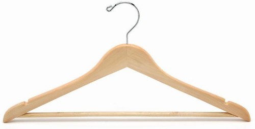 Extra Wide Wooden Suit Hanger with Bar - Heavy Duty Clothes Hanger for Jackets, Coats & Formal Wear - Perfect for Closet Organization & Travel Packing