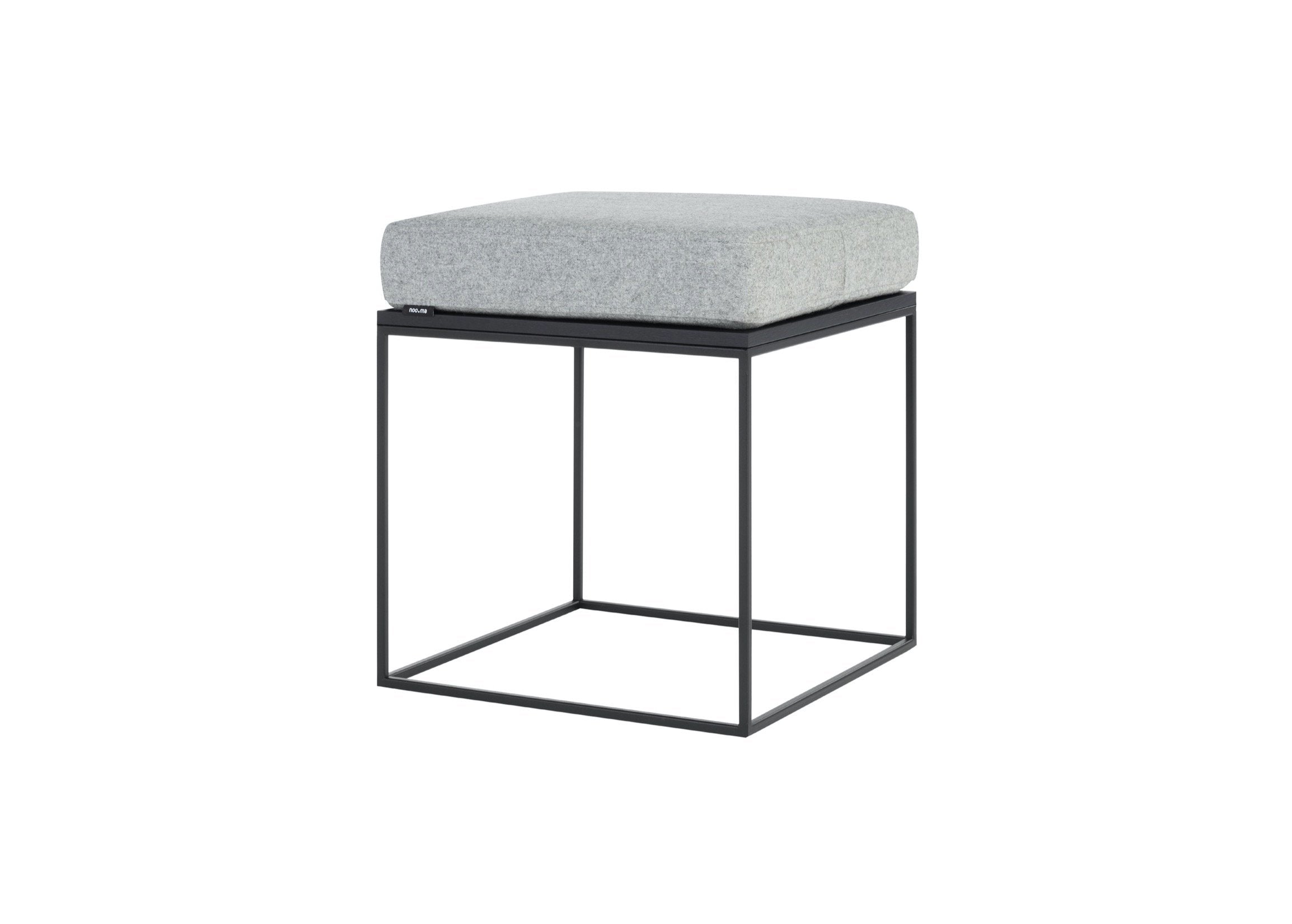 Feo Pouf Ottoman - Soft Black & Light Grey Footrest for Living Room, Bedroom, or Nursery | Modern Home Decor Accent Piece
