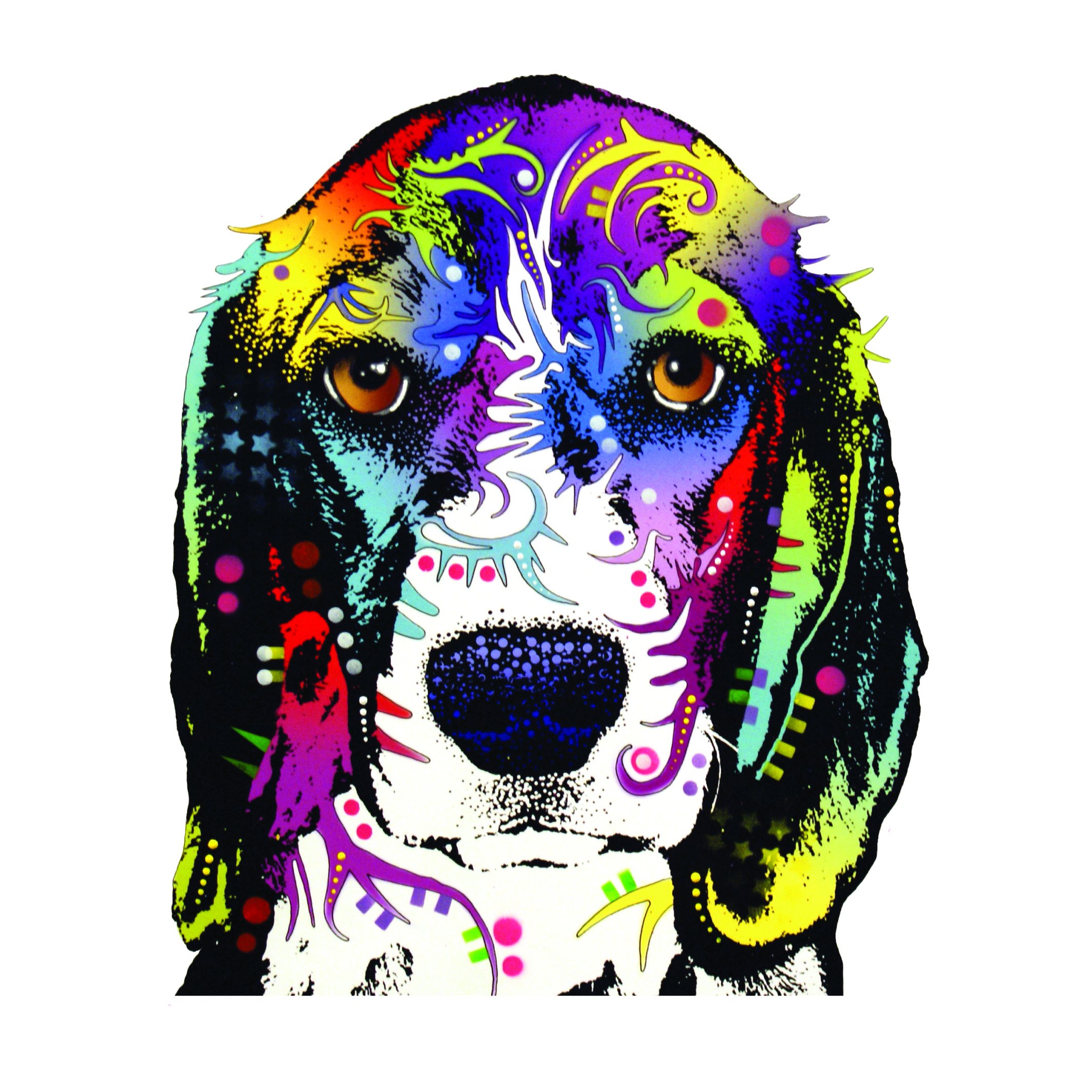 Dean Russo Beagle Car Stickers - 2 Pack Waterproof Vinyl Decals for Windows, Bumpers, Laptops & DIY Crafts | Durable Outdoor Rated Adhesive for Cars, Laptops, Notebooks & Home Decor