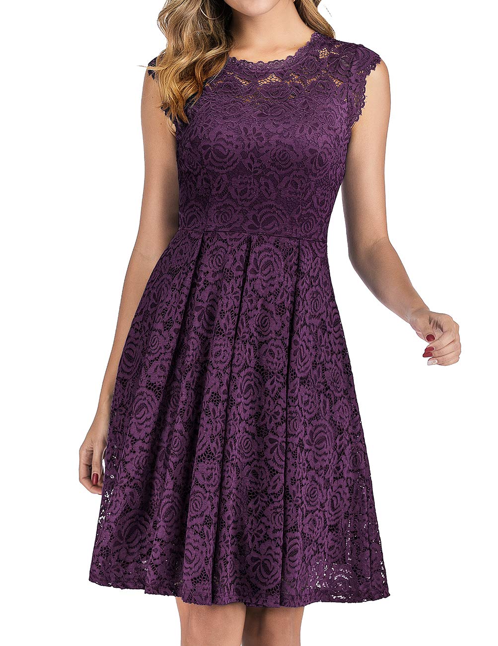 Elegant Floral Lace A-Line Dress for Women - Prom, Graduation, Wedding Guest & Cocktail Party | Formal Evening Gown for Special Occasions