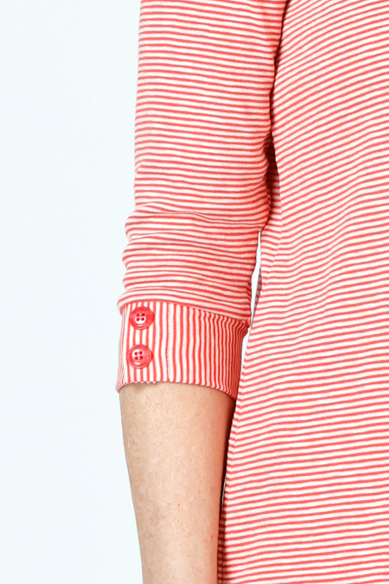 Stylish Striped Button Cuff Blouse for Women | Fashionable Long Sleeve Tops | Perfect for Office, Casual Wear & Date Nights