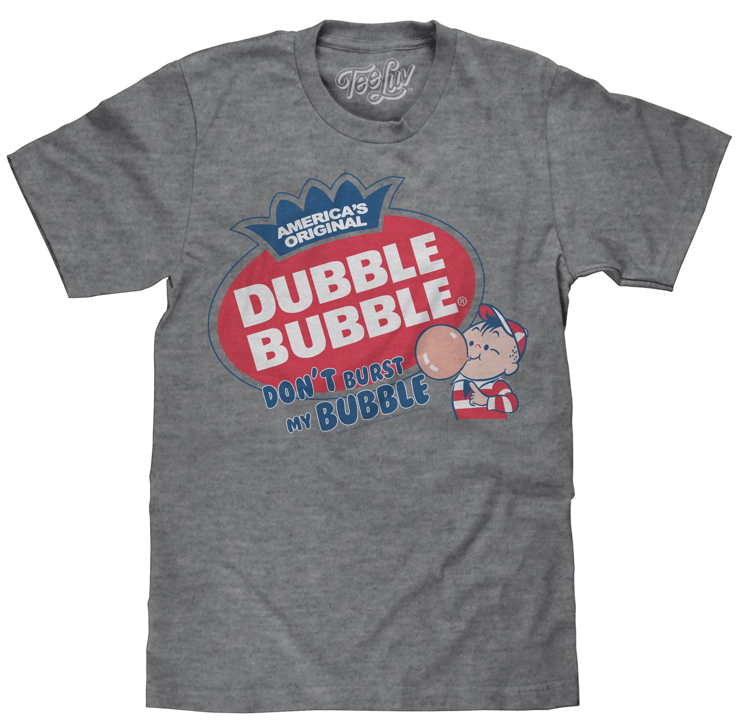 Tee Luv Men's Retro Dubble Bubble Candy Graphic T-Shirt - Vintage Bubble Gum Print Casual Shirt for Men - Perfect for Parties, Retro Themed Events & Everyday Wear