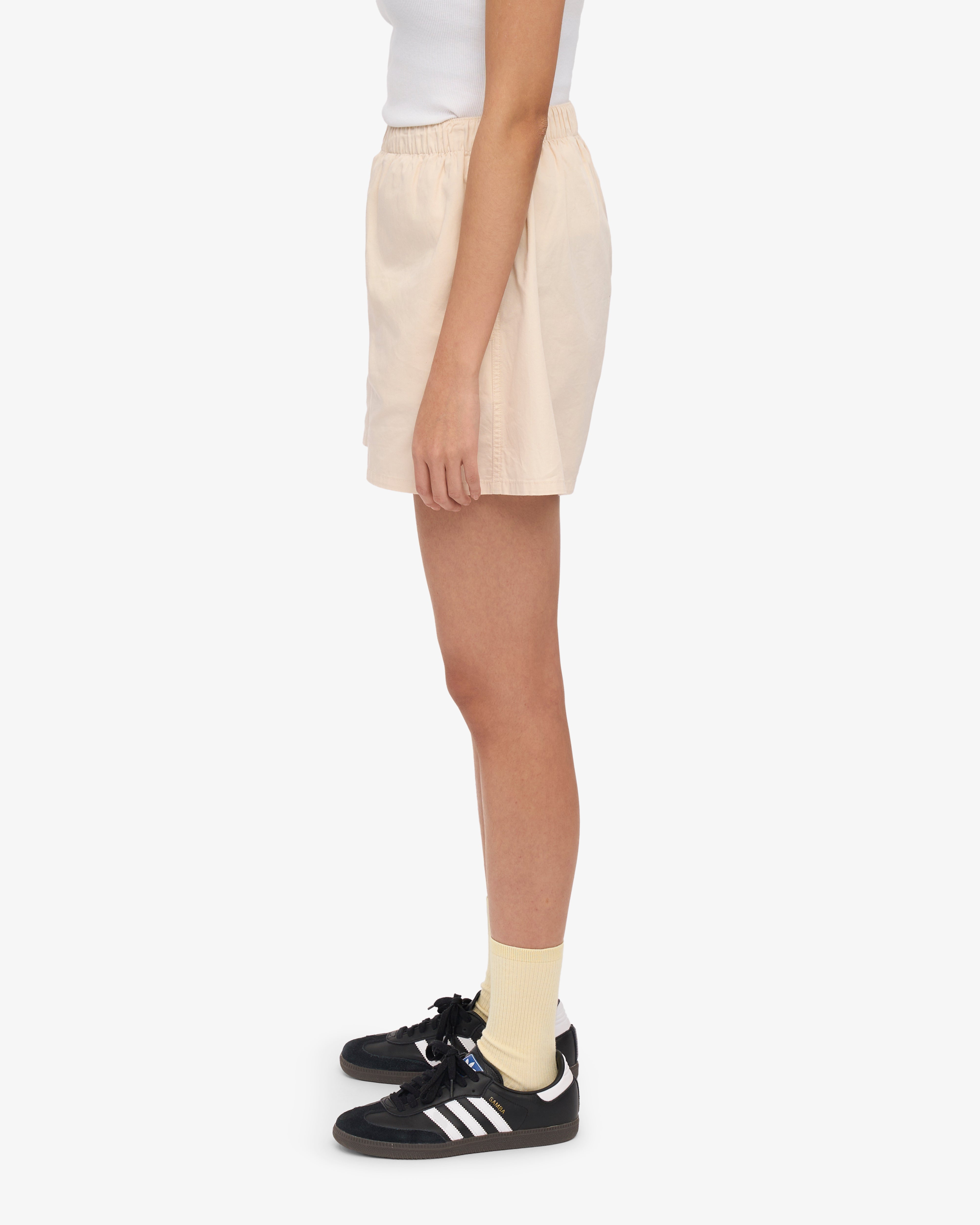 Organic Cotton Women's Twill Shorts - Ivory White | Comfortable & Breathable for Summer, Travel & Casual Wear