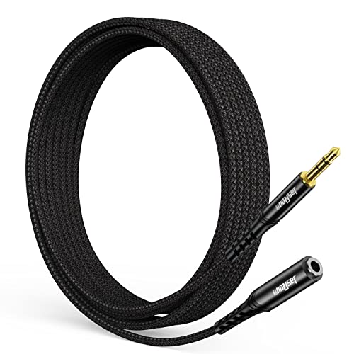 JasRoum 10ft 3.5mm Male to Female Headphone Extension Cable - Aux Audio Jack Extender for iPhone, iPad, Smartphones & Tablets - Perfect for Home Theater, Gaming Headsets & Music Listening