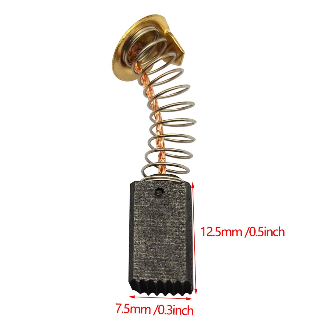 30 Pcs Carbon Brushes 6.5x7.5x12.5mm with Wire Leads & Springs - Replacement Motor Brushes for Angle Grinders, Power Tools, and Generic Electric Motors (Model 21#) - DIY Repair & Maintenance Accessories
