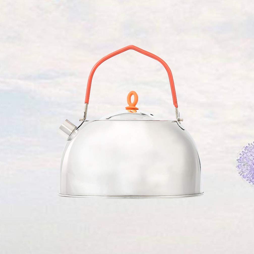 LIOOBO Stainless Steel Camping Kettle - Portable Outdoor Coffee & Tea Pot for Backpacking, Hiking, and Travel - Lightweight Water Boiler for Camp Stove Use