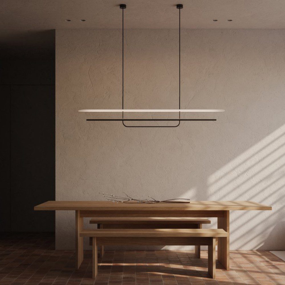 BEN TOVIM DESIGN Reflector Linear Pendant Light - Bronze Patina Finish | 5 Size Options | Modern Ceiling Lighting for Dining Room, Kitchen & Living Room