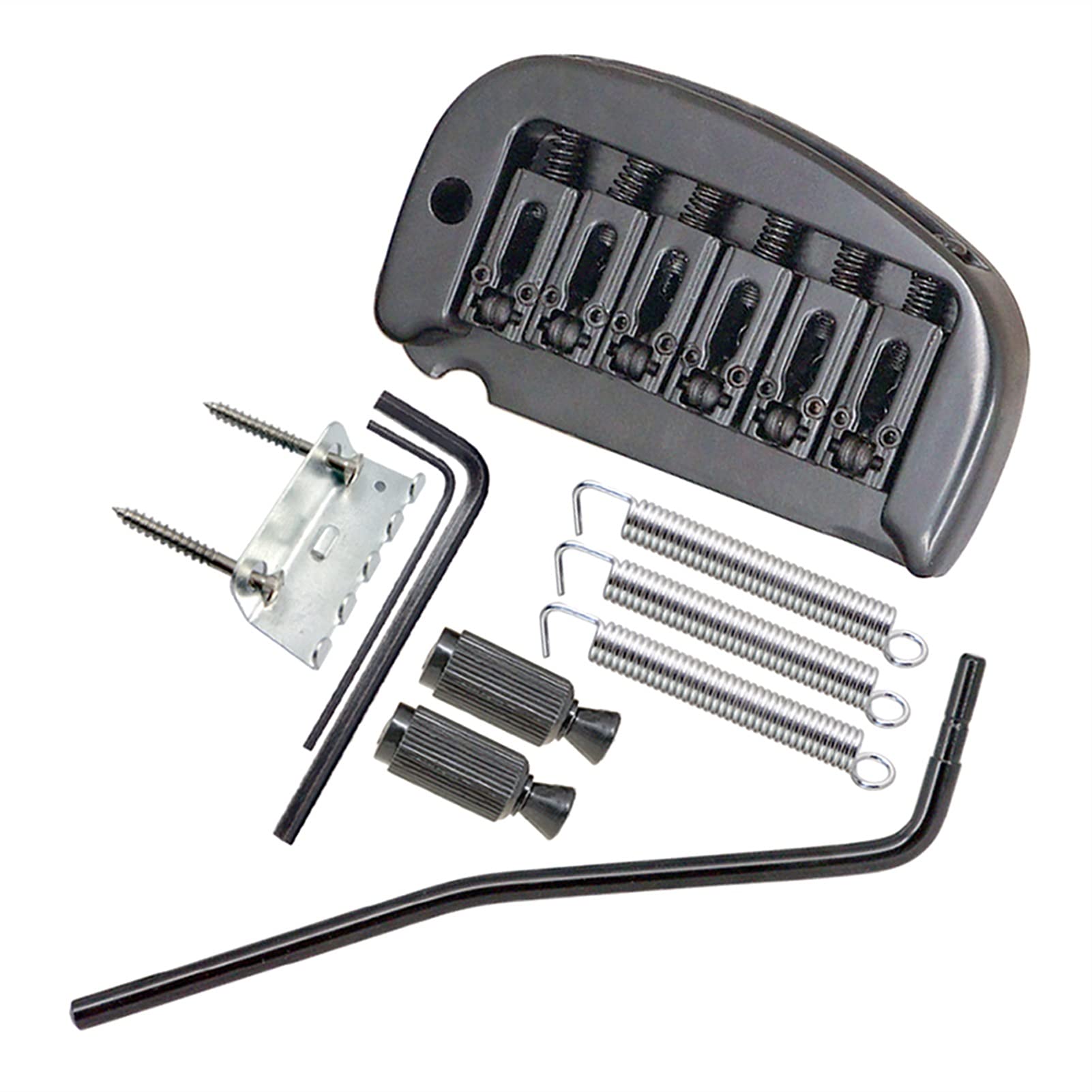 6-String Electric Guitar Roller Saddle Tremolo Bridge System - Black | Premium Guitar Bridge Replacement for Smooth Vibrato & Stable Tuning | Perfect for Rock, Blues & Metal Performances