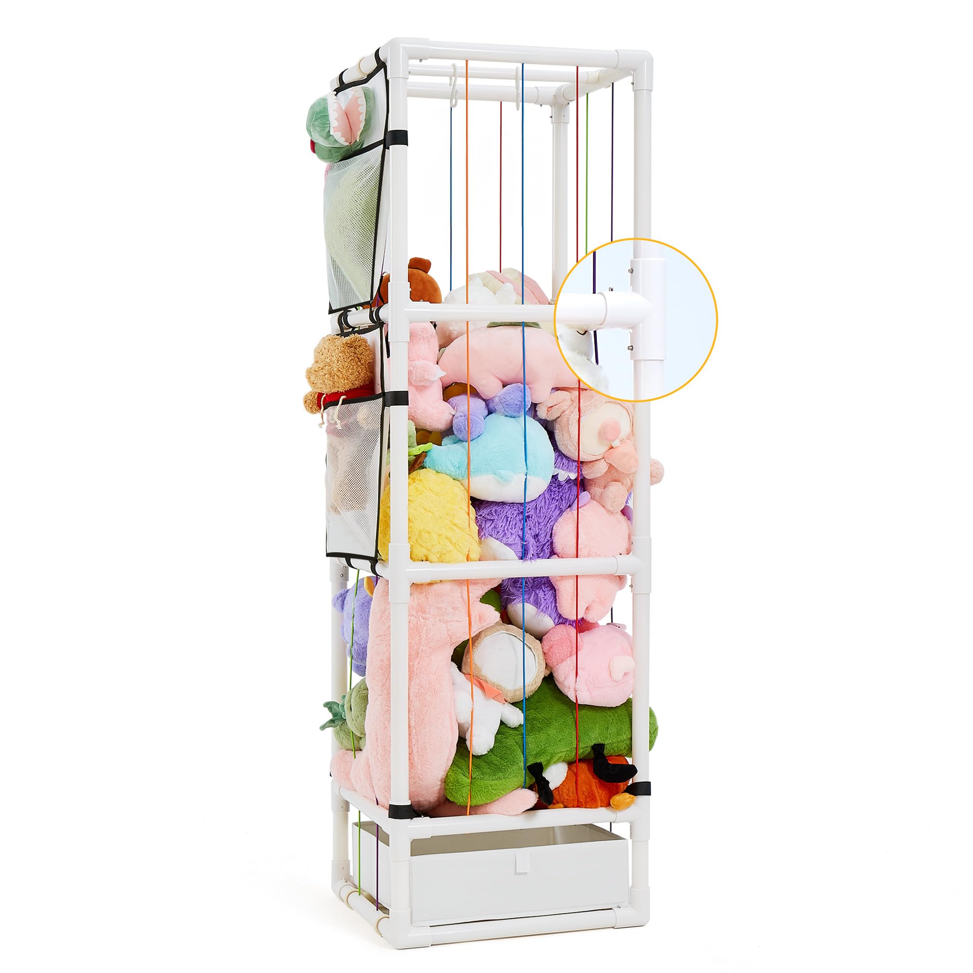 ABS Stuffed Animal Storage Zoo Organizer - Vertical Space-Saving Toy Holder for Nursery, Playroom & Bedroom (White) | Perfect for Kids' Room Decor & Plush Toy Organization