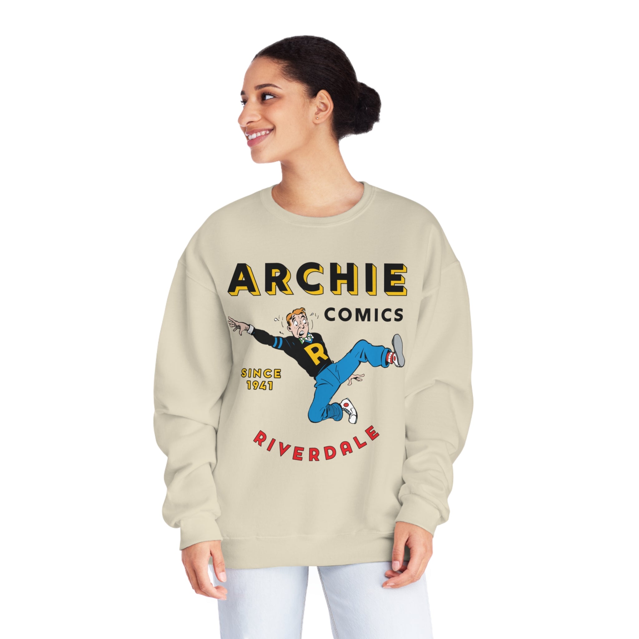Archie Comics Since 1941 Unisex NuBlend® Crewneck Sweatshirt Featuring Archie Andrews - Retro Comic Style Cotton Pullover for Men & Women - Perfect for Casual Wear, Comic Conventions & Gift Giving