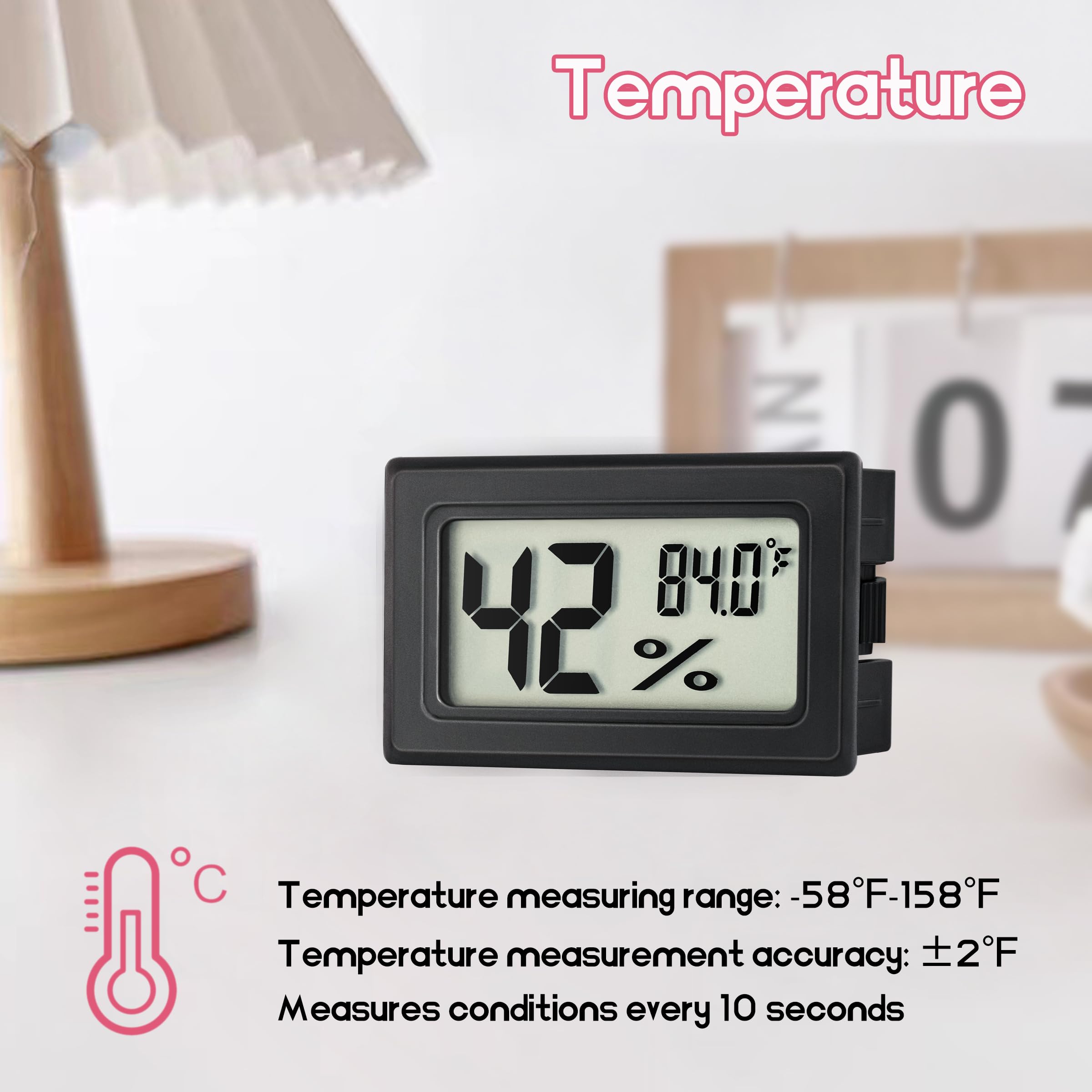 3 Pack Digital Hygrometer Thermometer - Indoor Humidity & Temperature Monitor with Fahrenheit (℉) for Home, Office, Humidor, Refrigerator, Greenhouse, Garden, Cellar & Closet - Perfect for Climate Control in Baby Rooms, Wine Cellars and Plant Care