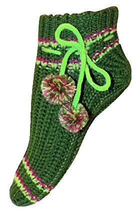 Women's Non-Slip Crochet Knitted Slipper Socks with Pom Poms - Cozy House Shoes for Winter, 2-Pack - Perfect for Indoor, Lounge, and Gift Giving