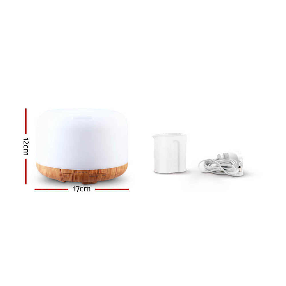 Devanti 500ml Ultrasonic Aroma Diffuser & Essential Oil Humidifier - Perfect for Home, Office, Yoga & Spa Relaxation