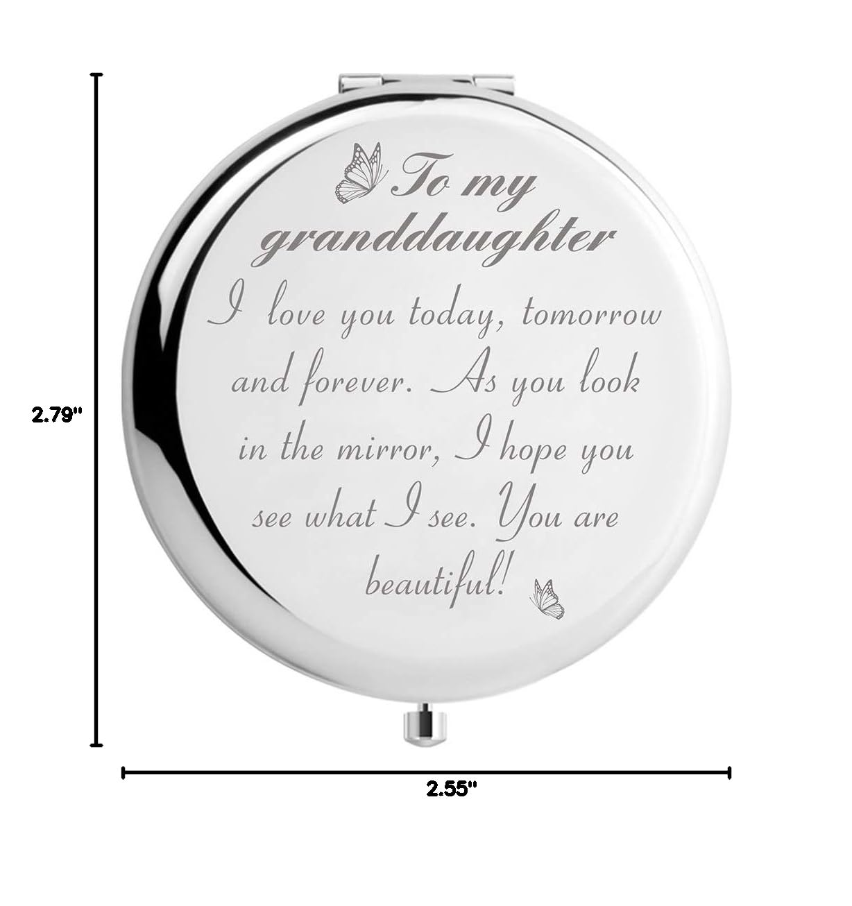 Personalized Makeup Mirror for Granddaughter - Birthday, Graduation & Christmas Gift from Grandma & Grandpa - Perfect for Vanity, Dresser & Travel