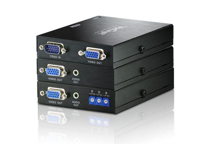 Aten VE170 VGA Audio Extender - 300m Range, 1024x768@60Hz Resolution with VGA Gain Control - Ideal for Home Theater, Conference Rooms & Long-Distance PC Displays