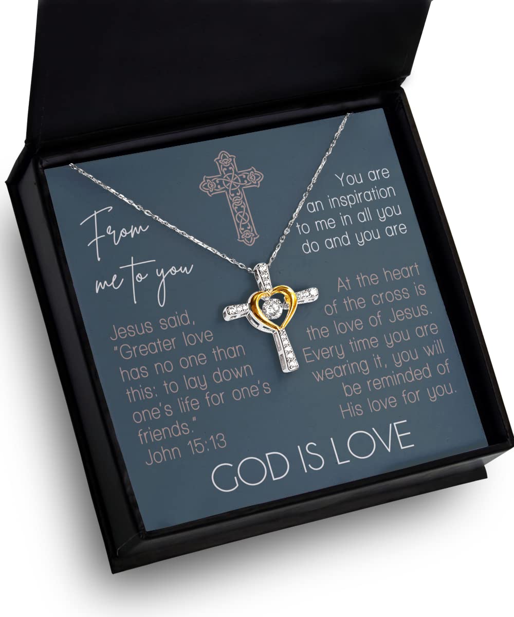 Epiphaneia Christian Cross Pendant Necklace for Women & Men - Sterling Silver & Gold Plated Religious Jewelry - Easter, Birthday & Christmas Gift Ideas - Comes in Elegant Gift Box - Perfect for Church, Weddings & Daily Wear